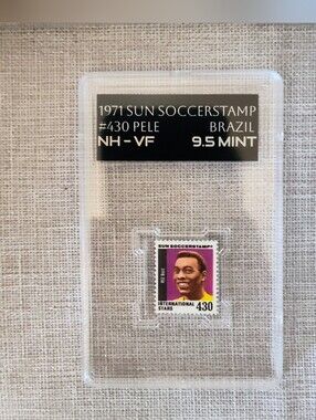 1971 THE SUN Brazil PELE stamp population 1/1 Graded 9.5MINT HIGHEST GRADED RARE